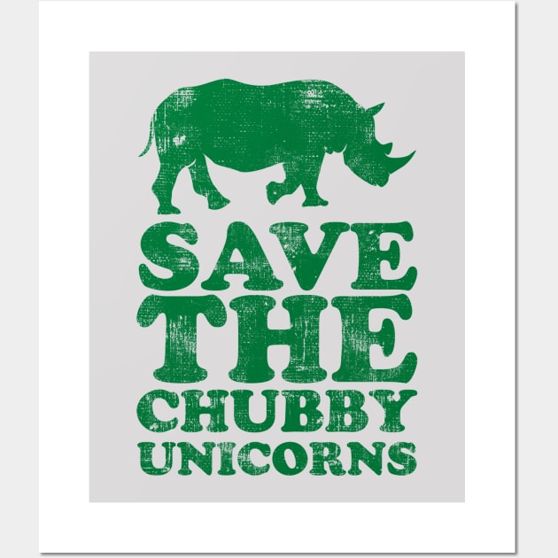 Green Save The Chubby Unicorns Wall Art by meowstudio